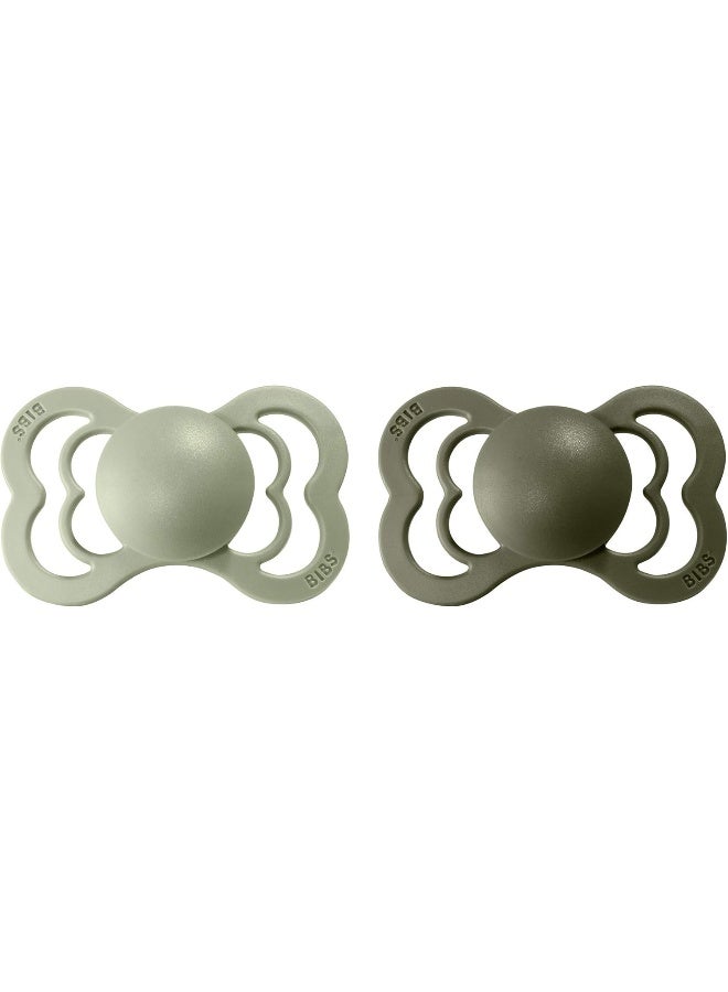 Bibs Pacifier Supreme Latex Size 2 - Toddler (+6M) 2pcs - Sage/HunterGreen - Image 2