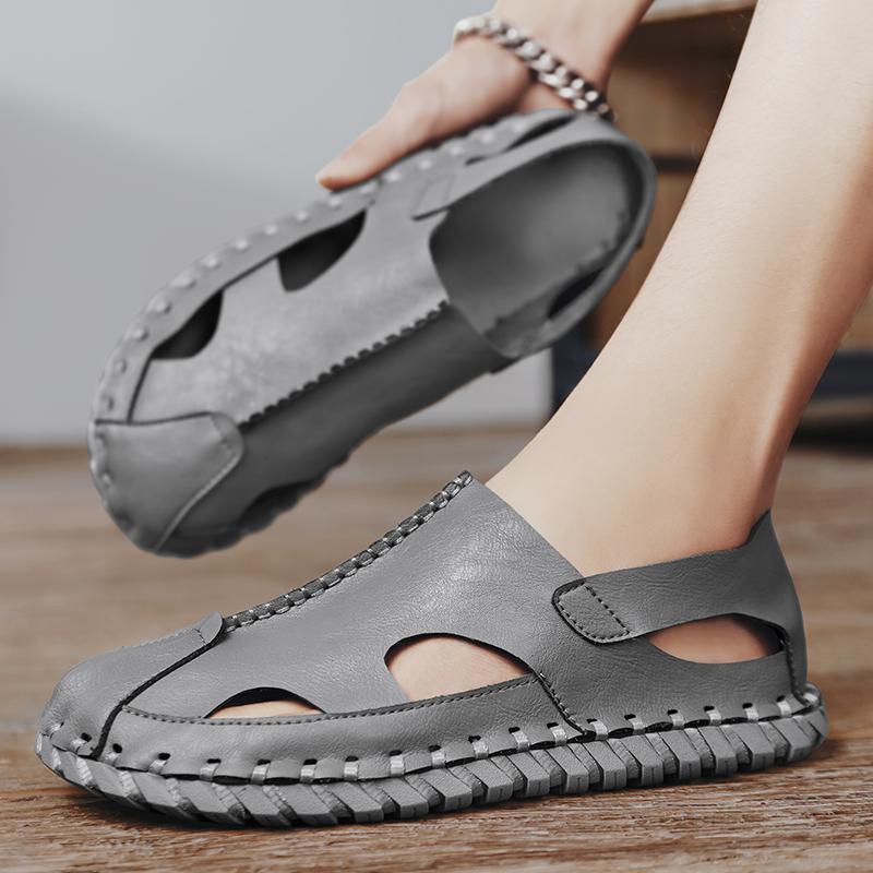 2025 Spring Sandals New Large Size Men'S Beach Shoes Trbottomy Men'S Soft Sole Baotou Breathable Shoes - Image 4