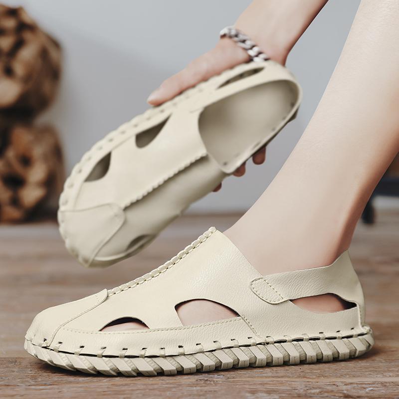 2025 Spring Sandals New Large Size Men'S Beach Shoes Trbottomy Men'S Soft Sole Baotou Breathable Shoes - Image 2