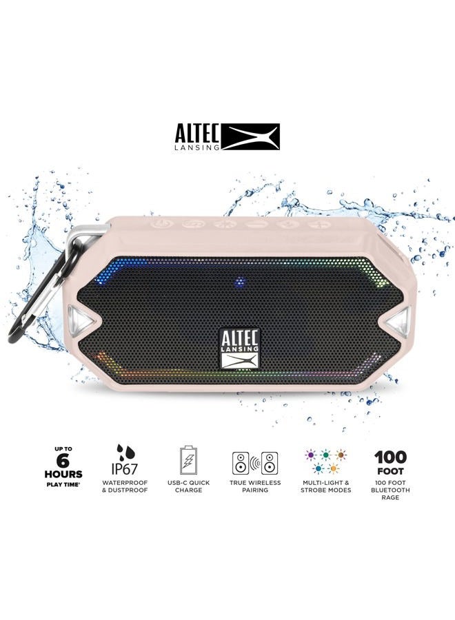 Altec Lansing HydraMini Wireless Bluetooth Speaker, IP67 Waterproof USB C Rechargeable Battery with 6 Hours Playtime, Compact, Shockproof, Snowproof, Everything Proof (Petal Pink) - Image 2
