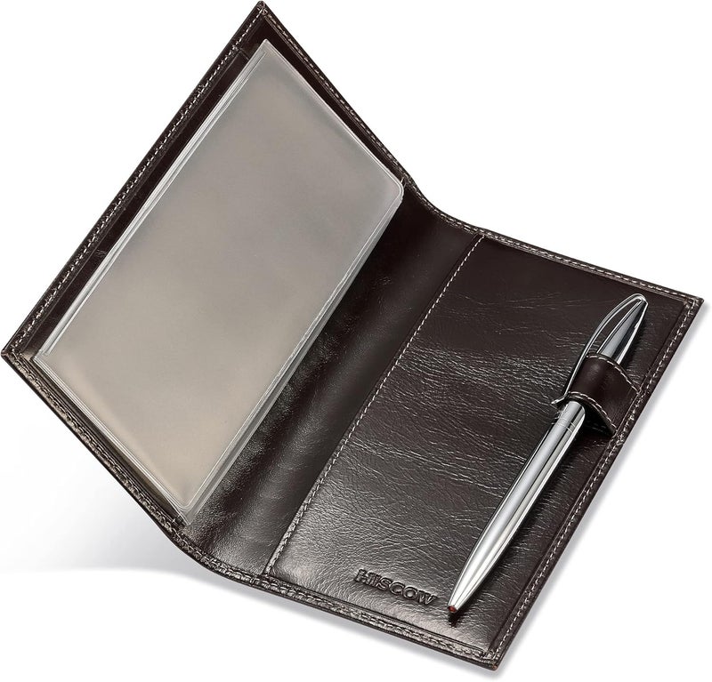 HISCOW Supple Leather Checkbook Cover with Free Divider - Italian Calfskin - Image 3