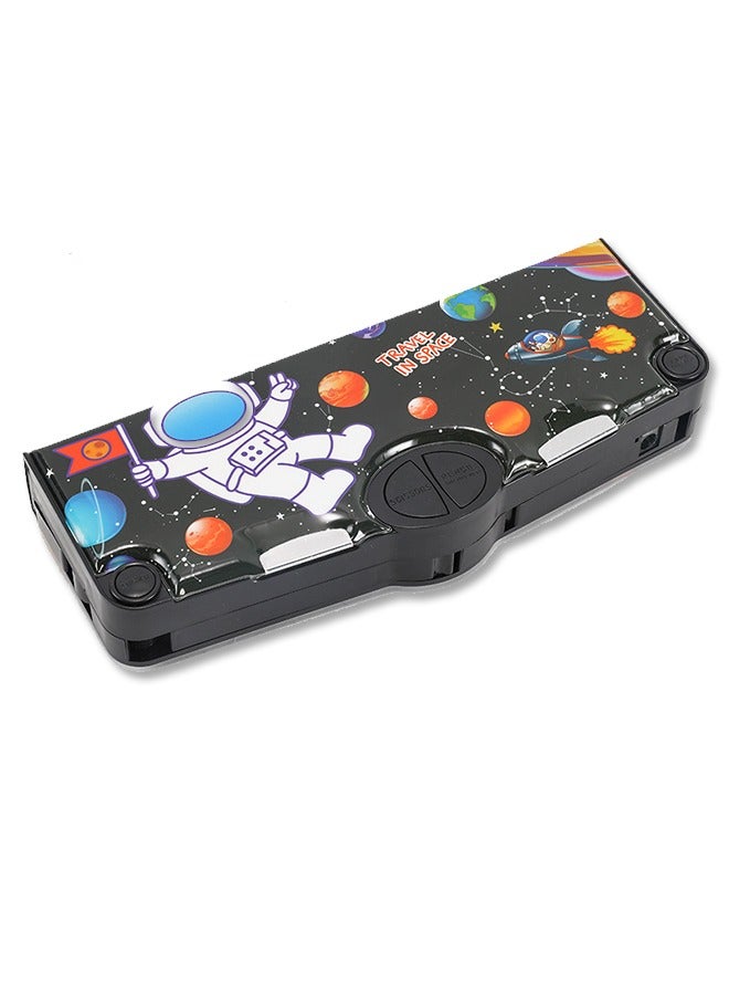 Brons Multi-Functional Pencil Case For Kids-Space Magnetic Stationary For Kids, Pencil Case For Boys & Girls, Space Theme Gifts For Kids With Adhesive tape+Sharpener+Safety scissors.  - Image 1