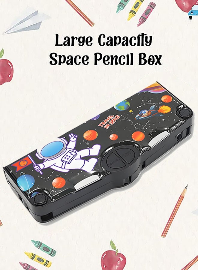Brons Multi-Functional Pencil Case For Kids-Space Magnetic Stationary For Kids, Pencil Case For Boys & Girls, Space Theme Gifts For Kids With Adhesive tape+Sharpener+Safety scissors.  - Image 4