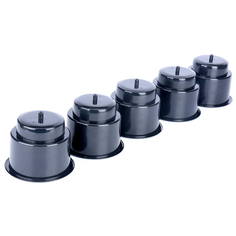 Amarine-made (Set of 5 Black Recessed Drop in Plastic Cup Drink Can Holder with Drain for Boat Car Marine Rv - Black