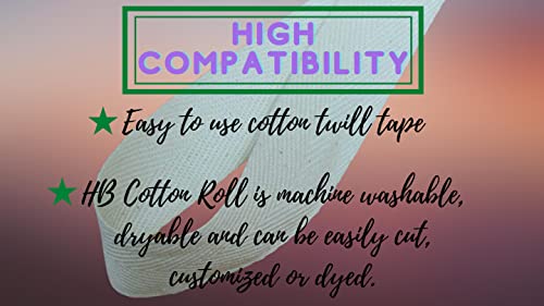Hell Blues Twill Tape Cotton Ribbon Soft Natural 55 Yards Herringbone Webbing Tape Sewing Twill Ribbon for DIY Craft (Beige, 5/8 Inch) - Image 4