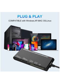 KASTWAVE USB 3.0 Memory Card Reader Upgraded Extension 7 in 1 Multi-Card Adapter 5Gbps Read Write for SD SDXC SDHC CF CFI TF XD Micro SD Micro SDXC Micro SDHC MS MMC UHS-I Card for Windows Mac OS Linux  - Image 4