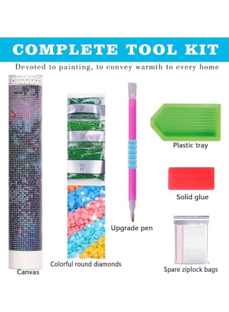 SYOSI 5D Black Cat Diamond Art Kits for Adult Beginners, 11.8X15.7inch Moon Cat Full Drill Round Rhinestones Gem Art for Home Wall Decor, Gifts - Image 5