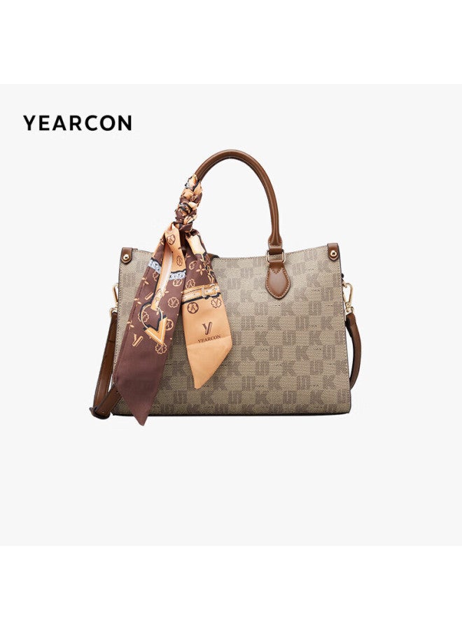 YEARCON Yierkang Birthday Gift, Crossbody Floral Tote Bag, Large Capacity Mom Bag, Women's Handbag, 53w27619, Coffee - Image 1