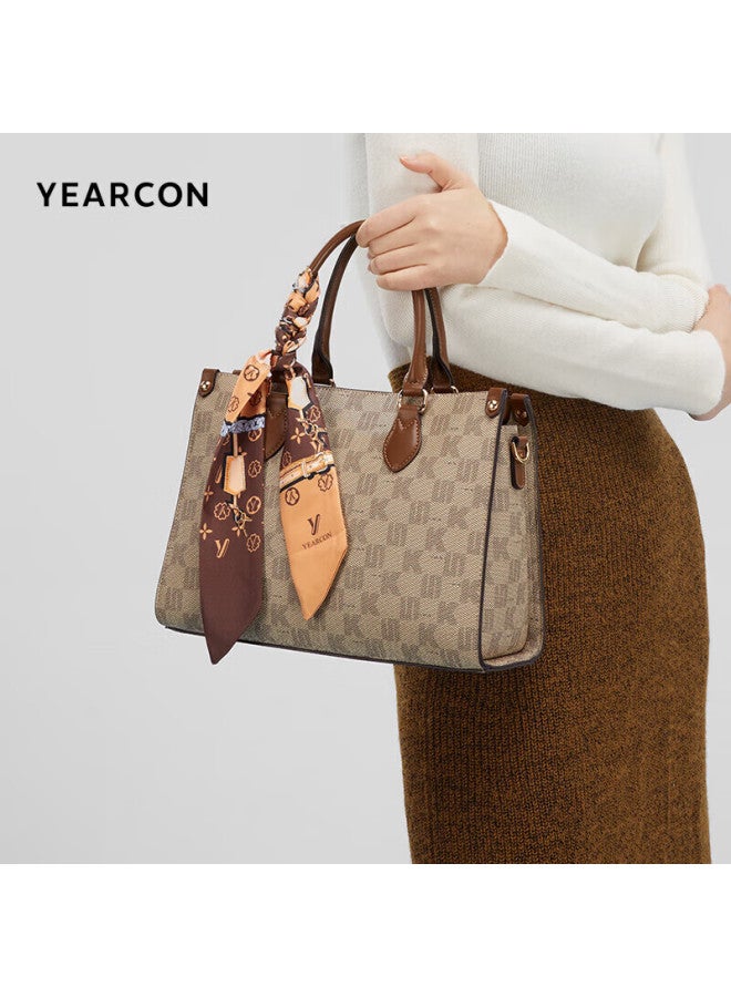 YEARCON Yierkang Birthday Gift, Crossbody Floral Tote Bag, Large Capacity Mom Bag, Women's Handbag, 53w27619, Coffee - Image 2