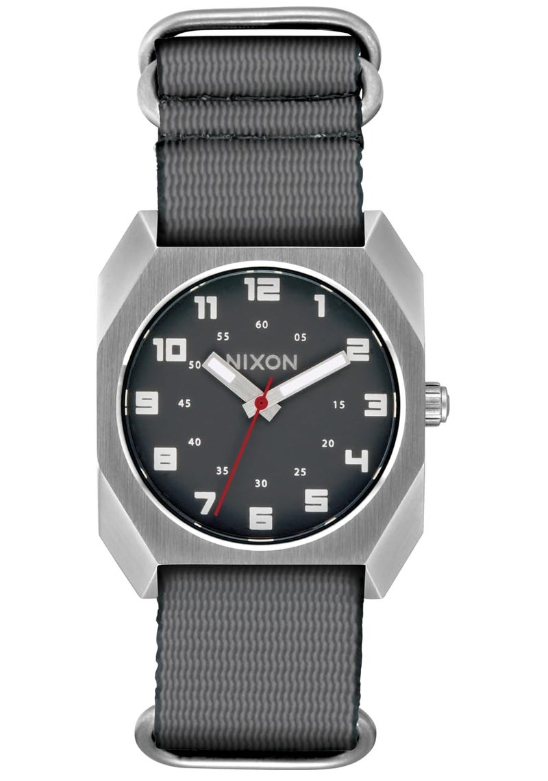 NIXON Scout A1409 - Silver / Charcoal - 100m Water Resistant Men's Analog Field Watch - Image 2