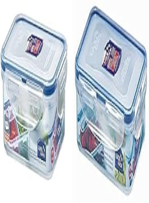 Lock & Lock Rectangular Food Container With Dividers, 460 ml, HPL814 + Lock & Lock Rectangle Plastic Container 800ml