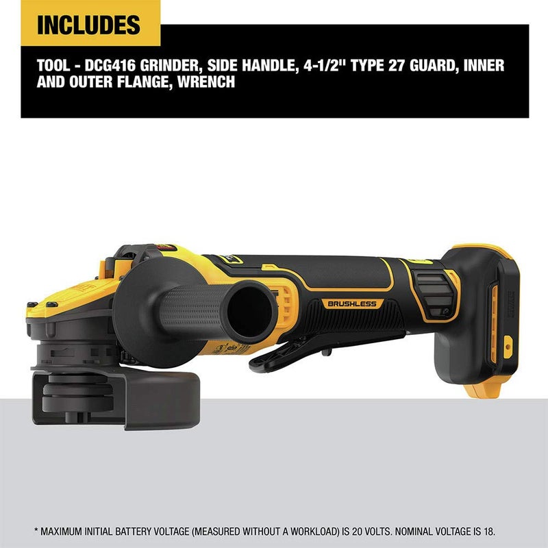 DEWALT FLEXVOLT ADVANTAGE 20V MAX* Angle Grinder, Paddle Switch, 4-1/2-Inch to 5-Inch, Tool Only (DCG416B) - Image 3