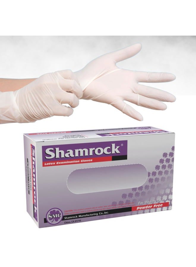 Shamrock 10112-Medium-100 count, Latex Examination Glove, No Powder, Fully Textured, Medical Grade, Safe for Food, Strong Latex Gloves - Image 1
