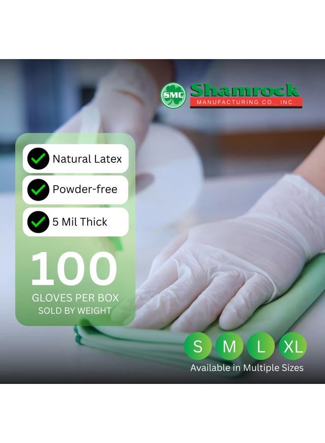 Shamrock 10112-Medium-100 count, Latex Examination Glove, No Powder, Fully Textured, Medical Grade, Safe for Food, Strong Latex Gloves - Image 2