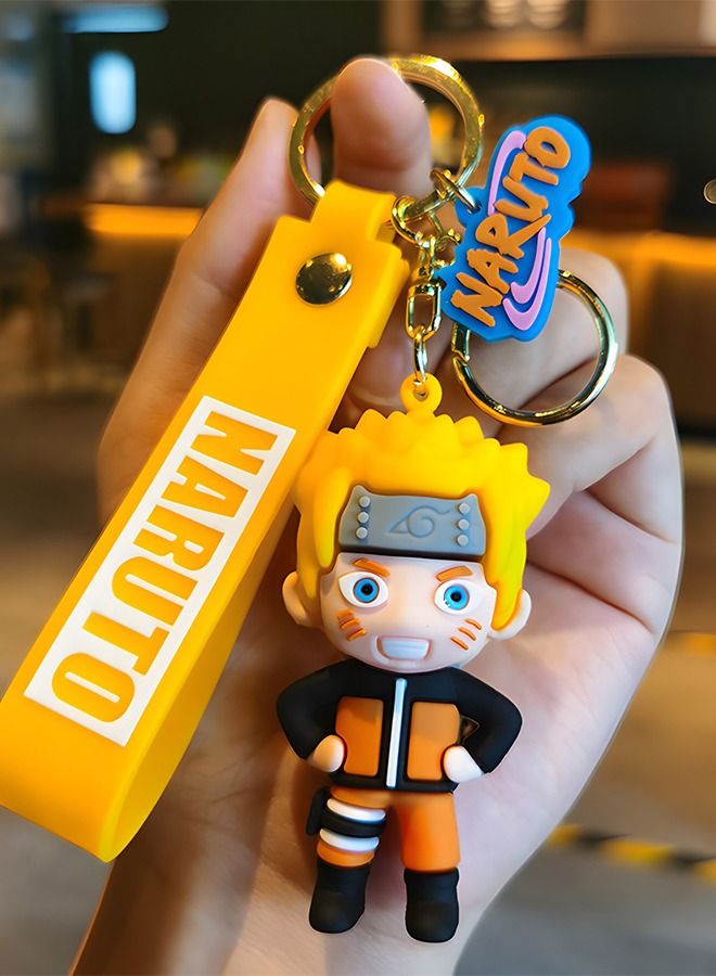 GROIC سلسلة مفاتيح مكونة من قطعتين من شخصيات ناروتو الصغيرة، مجموعة تماثيل أنمي ناروتو كاكاشي، تماثيل مطورة، سلسلة مفاتيح، مجموعة ألعاب دمى متحركة، نموذج تمثال متحرك - Image 4