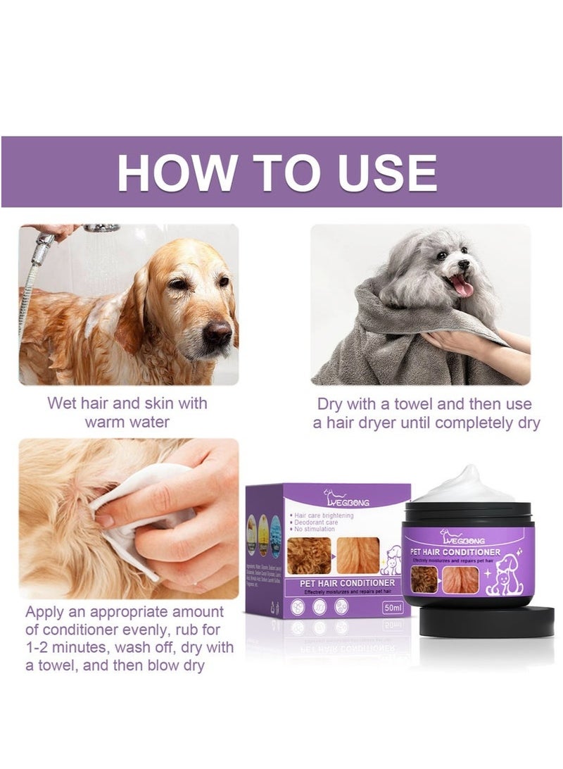 YEGBONG Pet Hair Conditioner,Natural Coat Conditioner for Pet Grooming,Dog Conditioner,Hair Conditioner for Dogs,Gentle Moisturize Skin Dog Skim Cream,Pet Hair Conditioner Makes Hair Fluffy  - Image 5