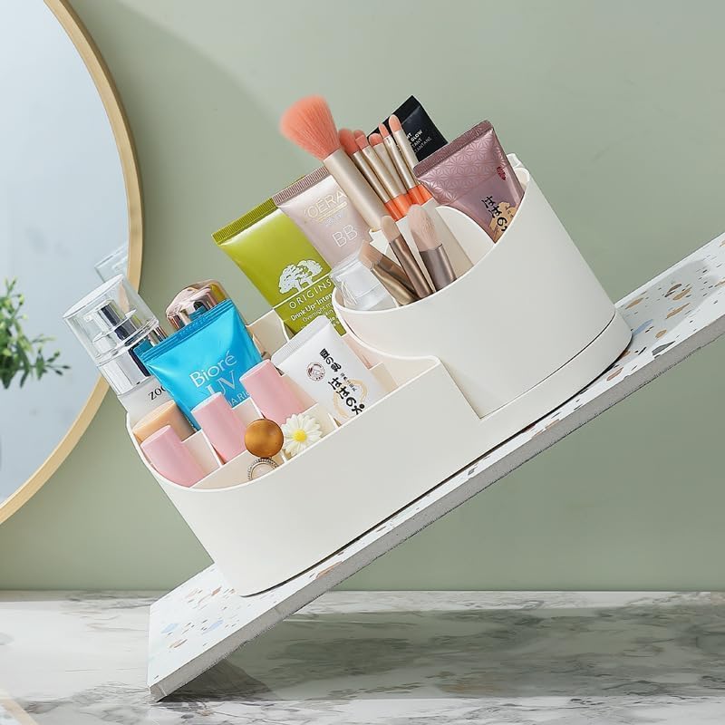 vulrian 360 Rotating Brush Holder Plastic Cosmetic Organiser Desktop Cosmetic Storage Box Lipstick Storage Box Nail Polish Stand Pen Pencil Holder Cosmetic Display Stand multicolor - Image 5