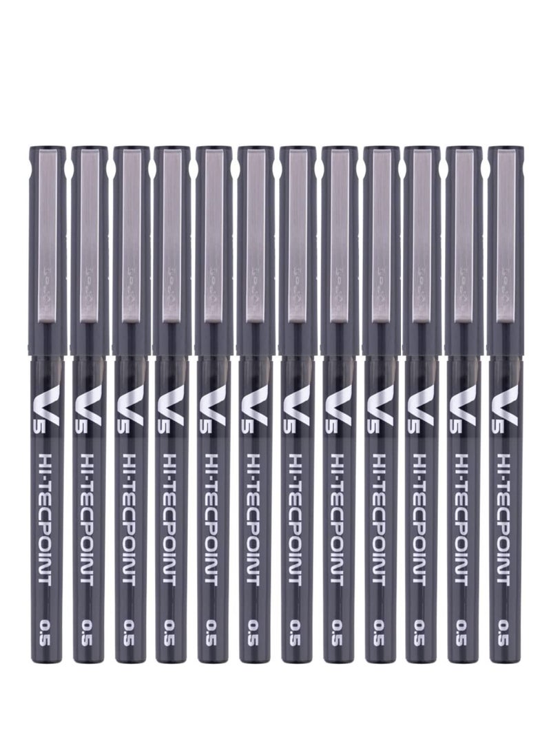 PILOT - 12-Piece Hi-tecpoint V5 Fine Rollerball Pen Black Ink - Image 1