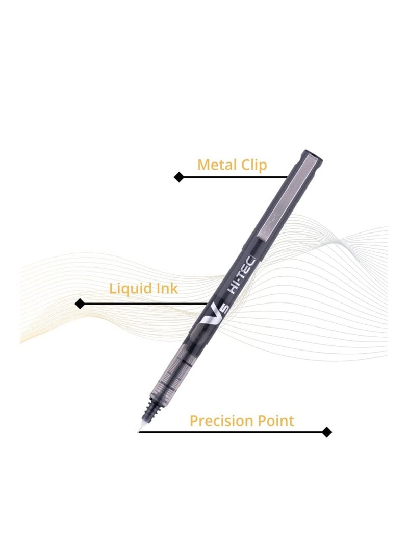 PILOT - 12-Piece Hi-tecpoint V5 Fine Rollerball Pen Black Ink - Image 1