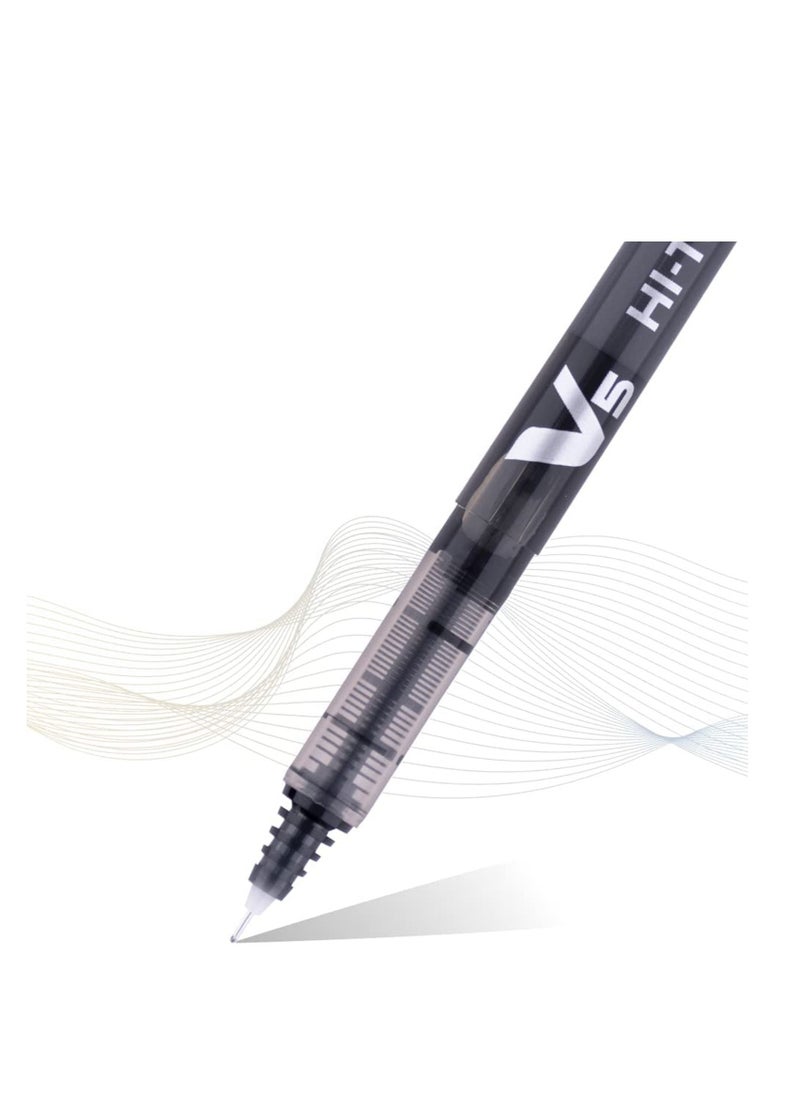 PILOT - 12-Piece Hi-tecpoint V5 Fine Rollerball Pen Black Ink - Image 1