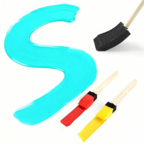 MOIKKA-GC 12Pcs Foam Paint Brushes Set: 1 Inch & 1.5 Inch Sponge Paint Brushes with Wooden Handle, Lightweight & Durable for Painting, Staining, Crafts, DIY Art, Acrylic Painting & Mod Podge - Image 5