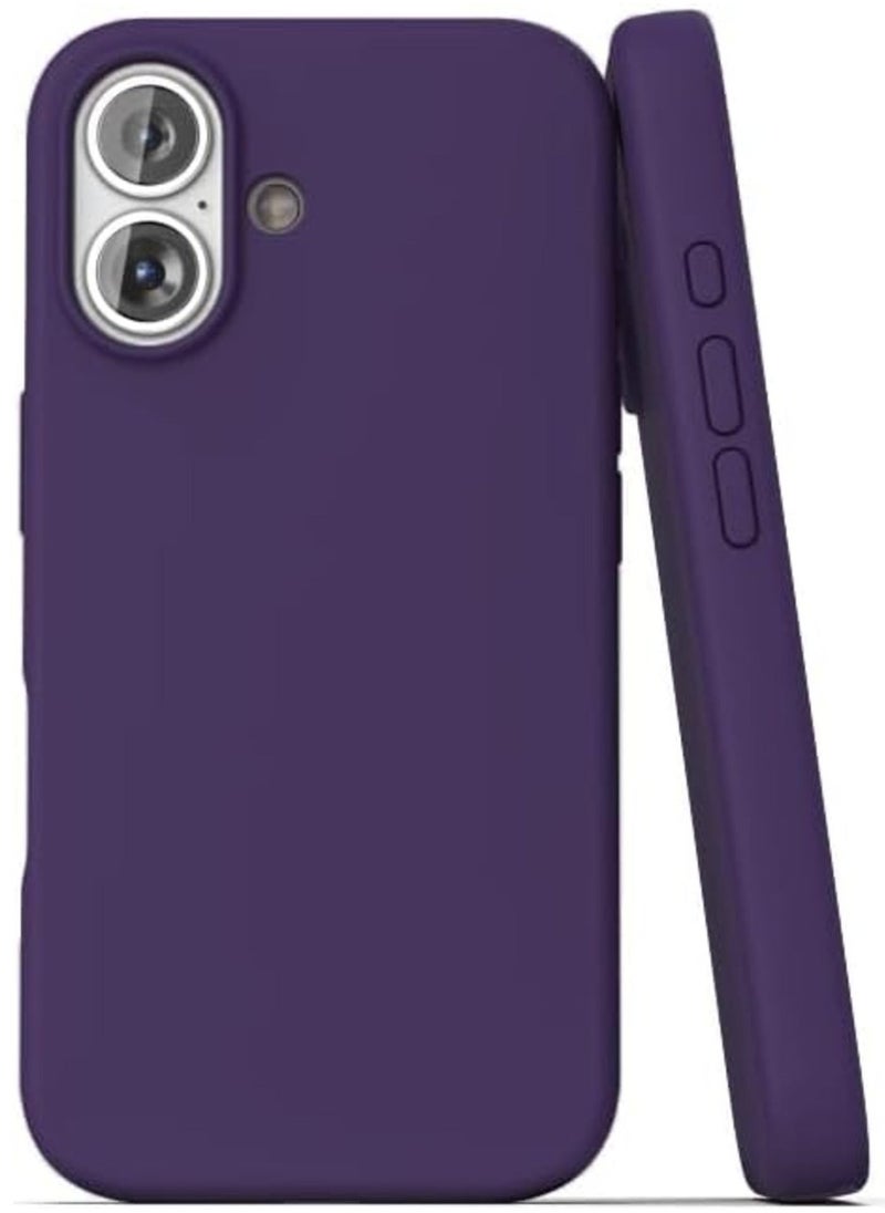 Raxoom iPhone 16 Slim Fit Matte Deep Purple TPU Case â€“ Soft, Flexible, Shock-Resistant Silicone Back Cover - Image 2