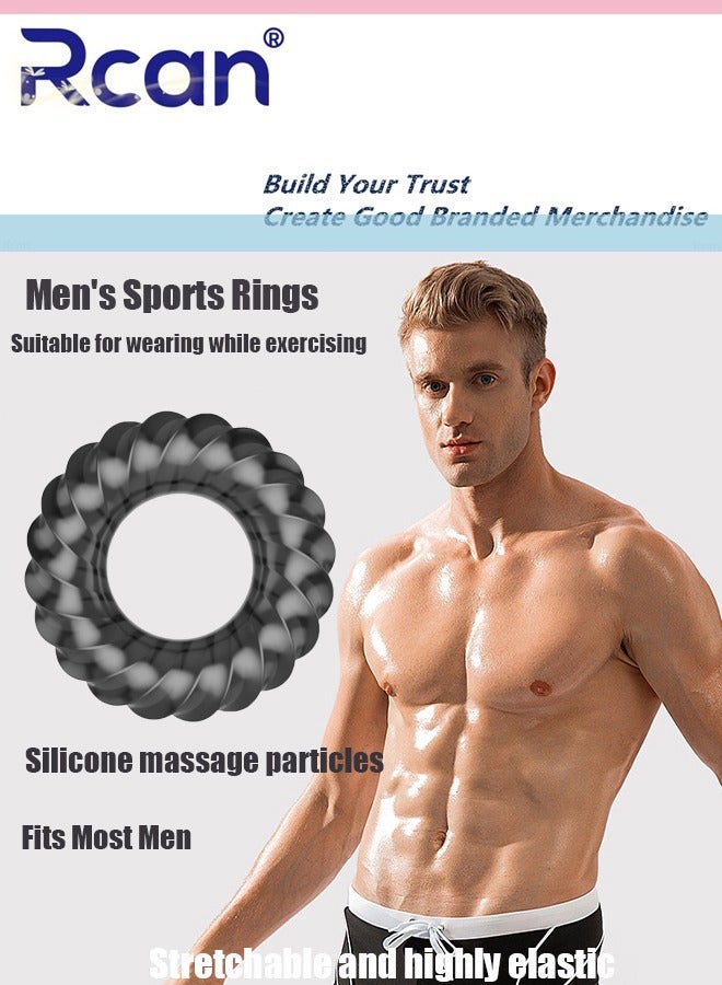 Rcan Silicone Elastic Men Sports Ring Easy Stretch Resistance Tear Resistance Exercise Ring Extended Endurance Waterproof Wear Resistant Soft Suitable for Male Sports Home  - Image 2