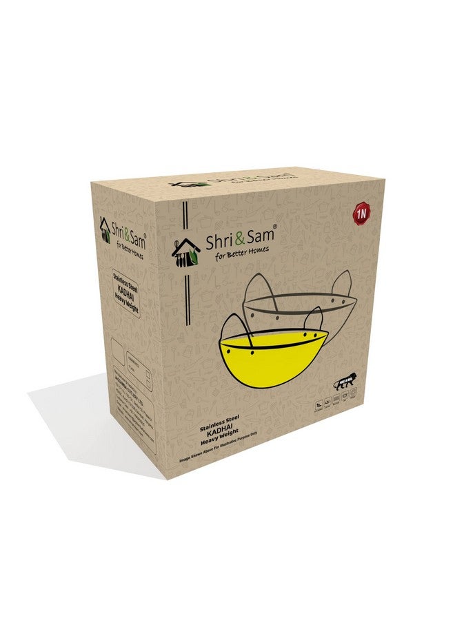 Shri & Sam Shri & Sam Stainless Steel Heavy Weight Kadhai, 2.5 mm (Plain, 24cm 2.1 Litre)  - Image 5