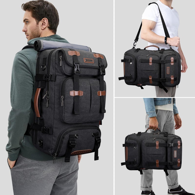 WITZMAN Travel Backpack for Men 40L Large Carry-on Airline Approved Convertible 3 in 1 laptop Bags Fit 17 inch(A8013 Black) - Image 2