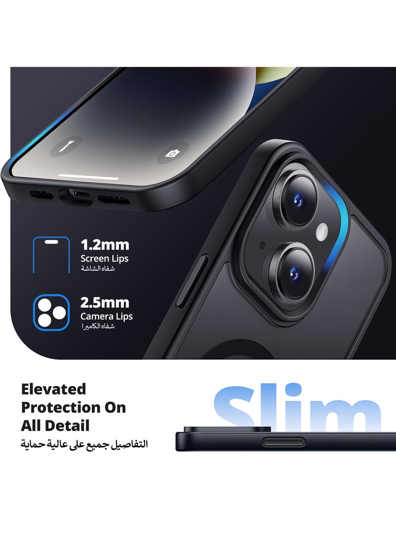 UCHUANG iPhone 14 Plus Case Cover Compatible with Magsafe Magnetic Designed Shockproof Case Translucent Matte Protective Cover Back Hard Cases with Magnet for iPhone 14 Plus Case Black - Image 5