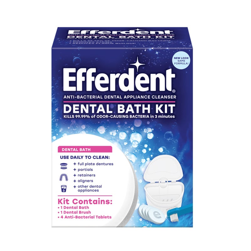 Efferdent Retainer & Denture Cleaner Tablets and Dental Bath, 4 Tablets - Image 1