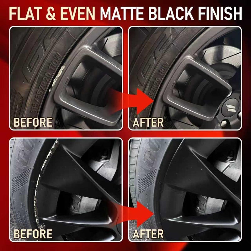 SMAPHY Matte Black Rim Touch Up Paint, Flat Black Wheel Paint Pen for Metal, Enamel, Car Wheel Scratch Repair, Universal Satin Matte Black for rims, Black Car Rim paint for Wheel Curb Rash, Scratches - Image 4