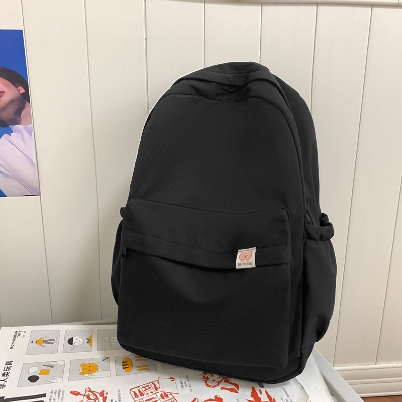 Su Zin same style schoolbag female Korean style cute Milky yellow backpack for junior high school students large capacity backpack for high school students Black 