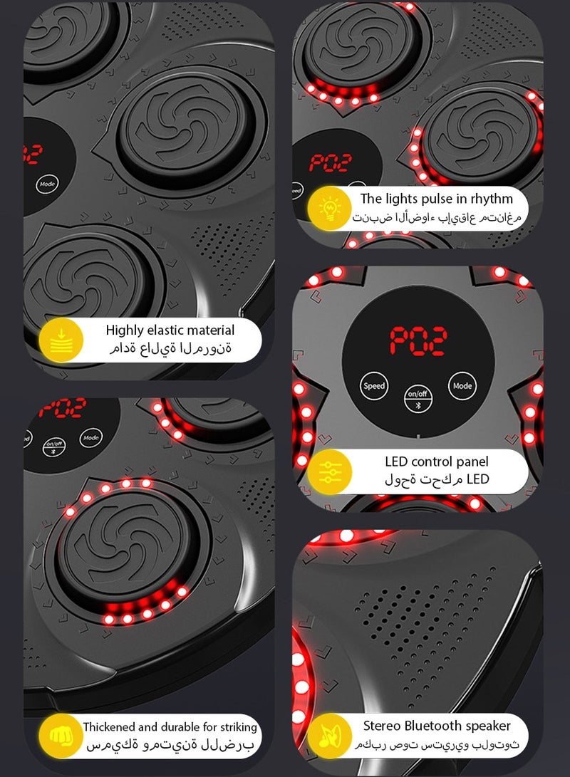 DPTER Smart Electronic Music Boxing Machine, Interactive Punching Trainer with Boxing Gloves, Large Size Wall Mounted Electronic Boxing Target for Adults Kids, 9 Modes & 9 Speeds - Image 4