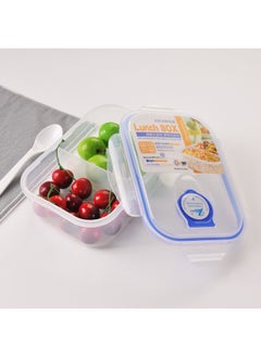 Generic Factory Compartment Outdoor Lunch Box Microwave Oven Lunch Box Refrigerator Sealed Plastic Box Snack Box Fresh-keeping Box-Specifications:1000ml Size: 21x15x7-Color:Transparent  - Image 2