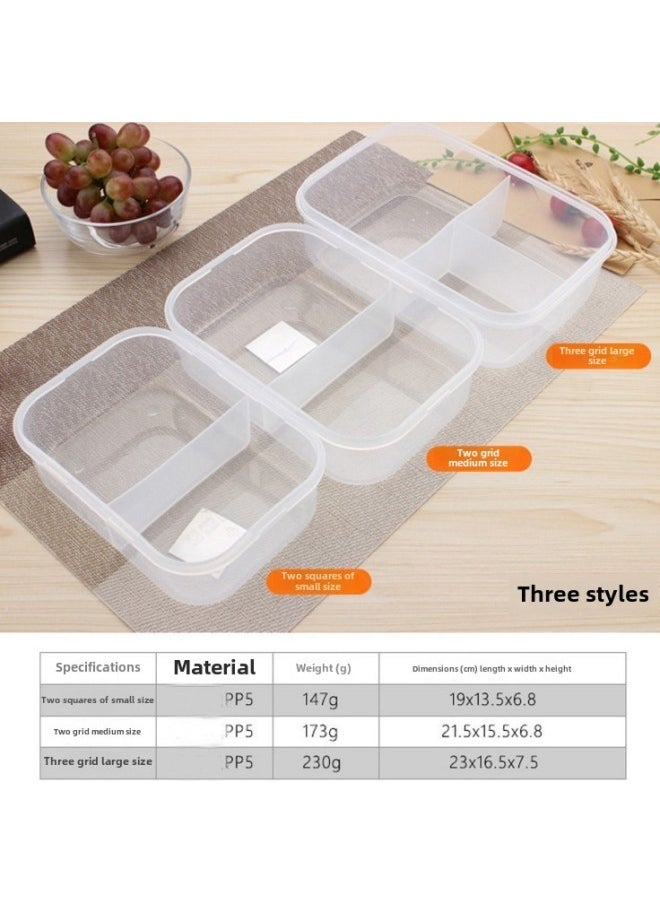 Generic Factory Compartment Outdoor Lunch Box Microwave Oven Lunch Box Refrigerator Sealed Plastic Box Snack Box Fresh-keeping Box-Specifications:1000ml Size: 21x15x7-Color:Transparent  - Image 4