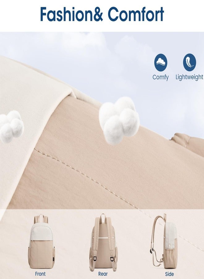 جي4فري حقيبة ظهر صغيرة G4Free للنساء، مقاومة للماء، مناسبة للمشي لمسافات طويلة، مزودة بأحزمة كتف قابلة للتعديل، مثالية للسفر والتسوق والعمل والاستخدام اليومي (بيج وكاكي). - Image 3