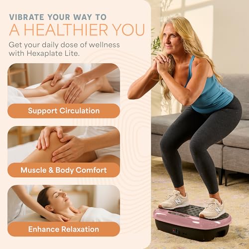 Lifepro HexaPlate Lite Vibration Plate Exercise Machine with Magnetic Acupoints - Full Body Vibration Platform for Beginners and Recovery - Lymphatic Drainage Massager for Muscle Toning and Fitness - Image 3