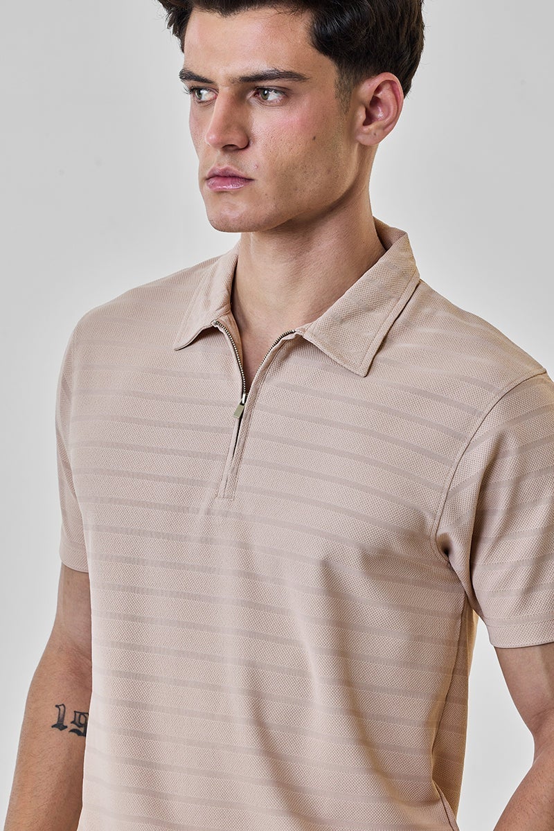 SNITCH Slim Fit Zipper Polo T-Shirt - Image 3