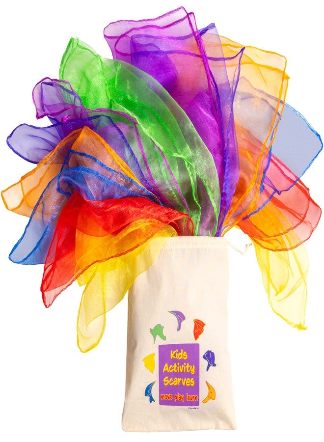 Covelico Play Scarves for Kids (14 Pack) - Montessori-Inspired Sensory Dance Scarves for Toddlers & Preschool, 7 Pairs of Music & Movement Props for Classroom, Daycare & PE, Waldorf Gross Motor Toys - Image 1