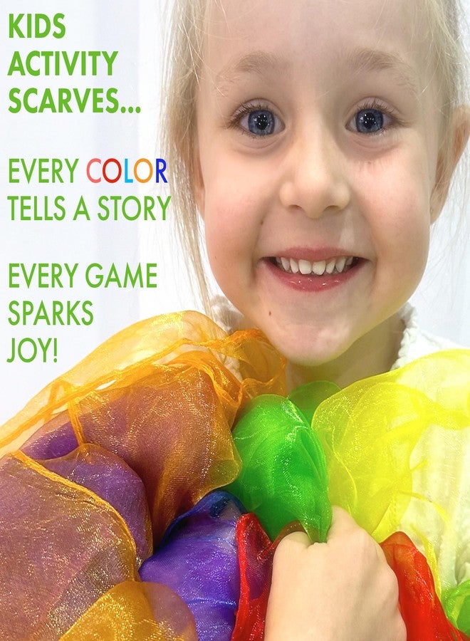 Covelico Play Scarves for Kids (14 Pack) - Montessori-Inspired Sensory Dance Scarves for Toddlers & Preschool, 7 Pairs of Music & Movement Props for Classroom, Daycare & PE, Waldorf Gross Motor Toys - Image 2