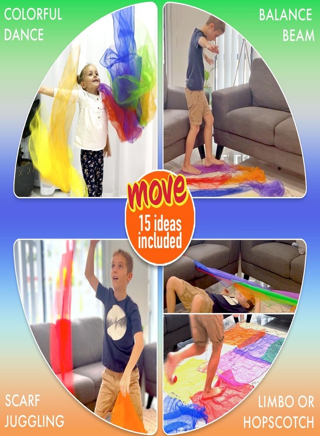 Covelico Play Scarves for Kids (14 Pack) - Montessori-Inspired Sensory Dance Scarves for Toddlers & Preschool, 7 Pairs of Music & Movement Props for Classroom, Daycare & PE, Waldorf Gross Motor Toys - Image 4