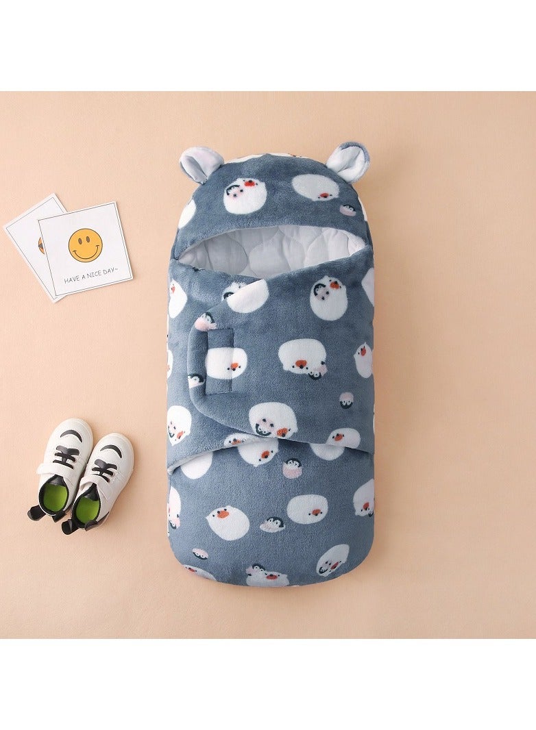 Loquat Baby Autumn And Winter Thickened Anti Startle Jump Swaddling Clothes