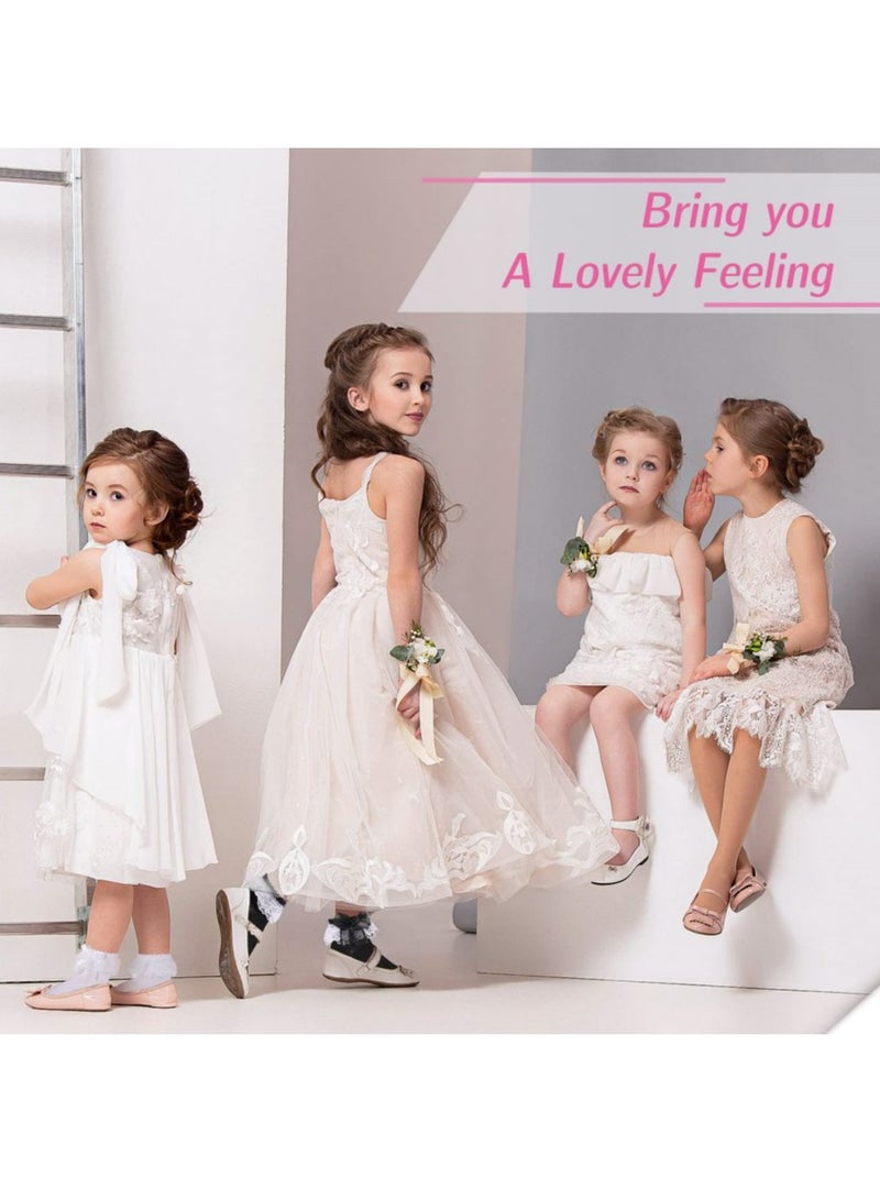 KASTWAVE 2 Pairs Women's Ruffle Socks, Lace Ruffle Socks, Cute Opaque Frilly Socks Stylish Princess Socks Dress Princess Socks Fashion Lace Ankle Socks - Image 5