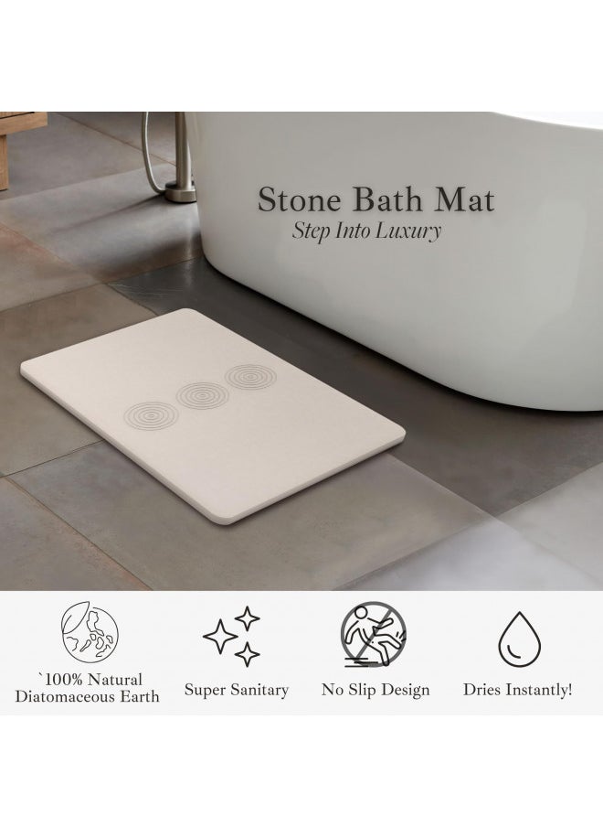 TULA TULA Stone Bath Mat Diatomaceous Earth Bath Mat Super Absorbent Diatomite Shower Mat Quick Dry Non-Slip Bath Stone Mats for Bathroom Floor, Kitchen Counter Stone Mat, 23.5 x 15 Inches  - Image 5