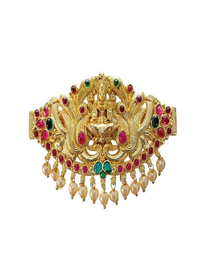 ARNAVIRA Gold Finish Traditional Temple Design Hair Clip Barrette For Women and Girl Bridal Wedding (Gold Glossy, Design 04) - Image 1