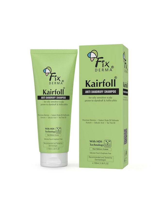 FIXDERMA Kairfoll Anti Dandruff Shampoo For Oily Sensitive Scalp Prone To Dandruff & Folliculitis | Anti Dandruff Shampoo For Women & Men | Salicylic Acid For Hair Fall | Sulphate Free Shampoo - 100Ml - Image 1