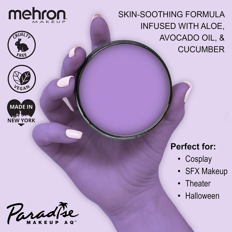 Mehron Makeup Paradise Makeup AQ Pro Size | Stage & Screen Performance, Face & Body Painting, Beauty, Cosplay, and Halloween | Water Activated Face Paint, Body Paint 1.4 oz (40 g) - Purple - Image 2