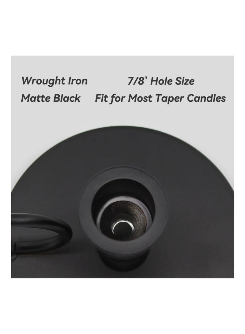 Captaintech Matte Black Candle Holders Set of 2 for Taper Candles, Decorative Candlestick Holder for Wedding, Dinning, Party, Fits 3/4 inch Thick Candle&Led Candles (Metal Candle Stand) - Image 4