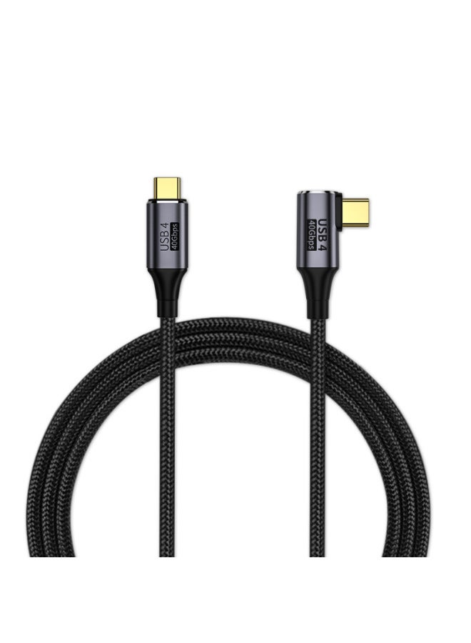 USB4 Elbow Lightning 3 Double Head Typec Full-function Data Line Pd100W Fast Charging Line 8K HD 40Gbps-Color:USB4 】 - Image 1